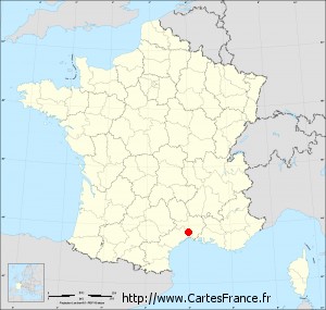 Fond de carte administrative de Saint-Jean-de-Cornies petit format