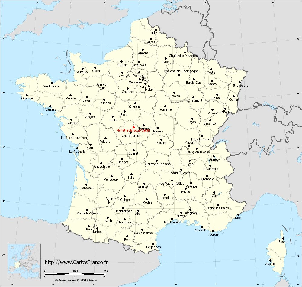 Carte administrative de Ménétréols-sous-Vatan