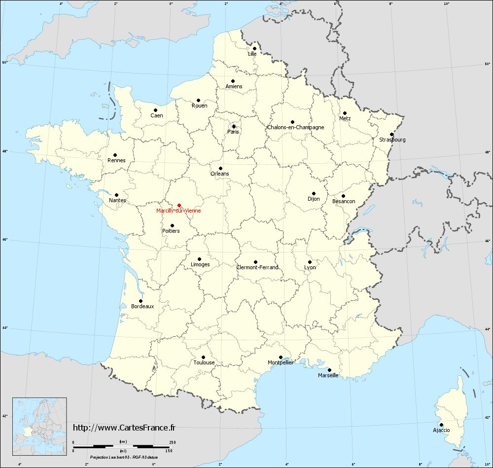 Carte administrative de Marcilly-sur-Vienne