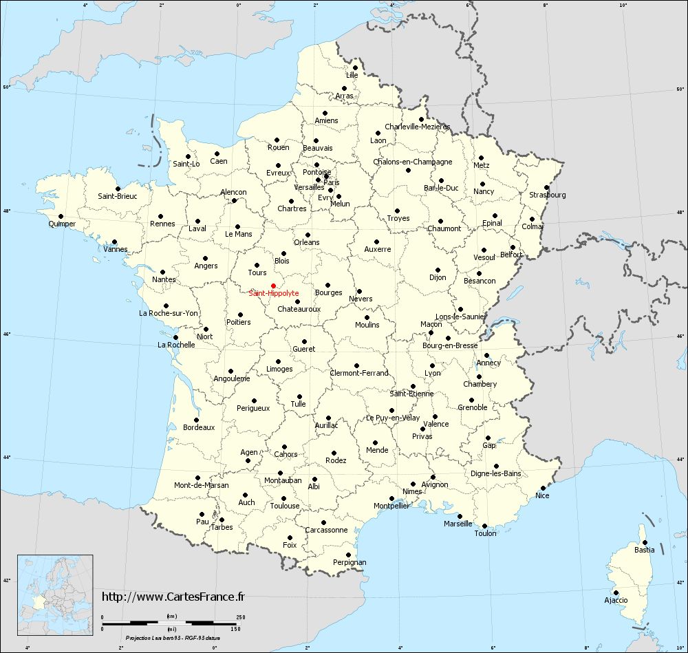Carte administrative de Saint-Hippolyte
