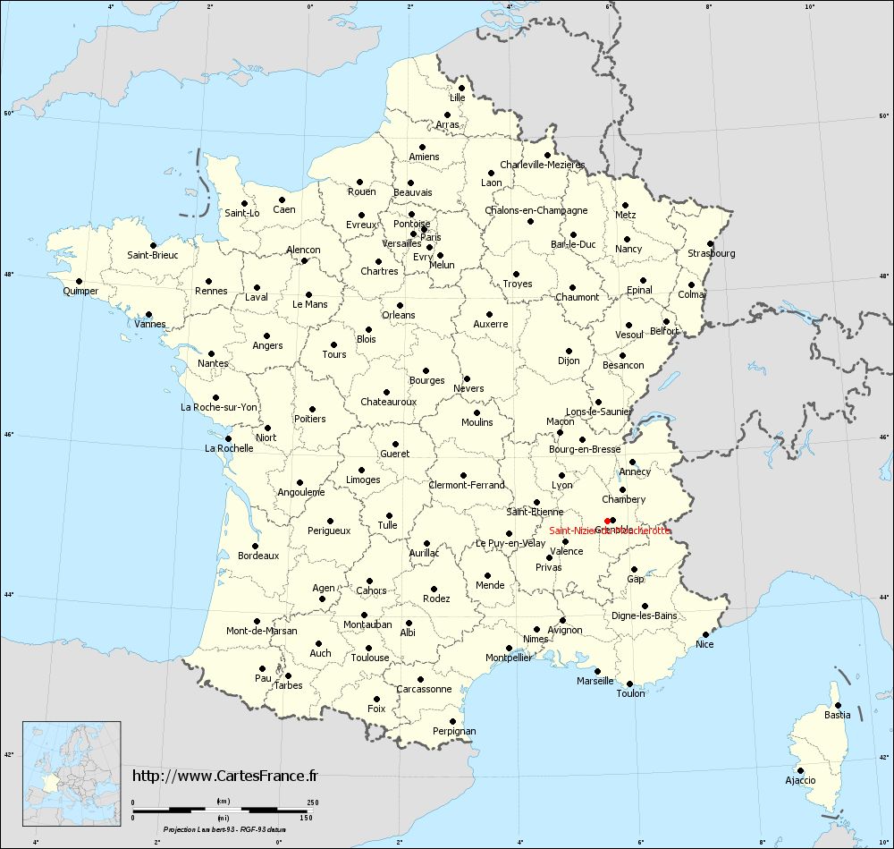 Carte administrative de Saint-Nizier-du-Moucherotte