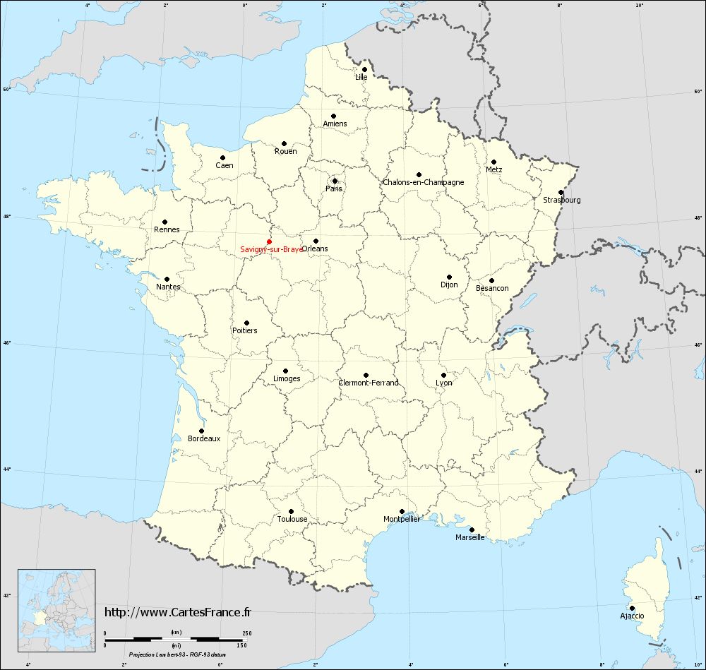 Carte administrative de Savigny-sur-Braye