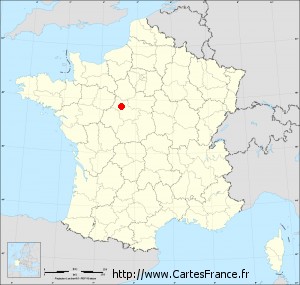 Fond de carte administrative de Villemardy petit format