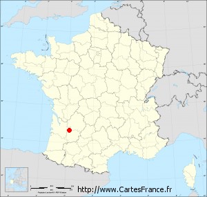 Fond de carte administrative de Lévignac-de-Guyenne petit format