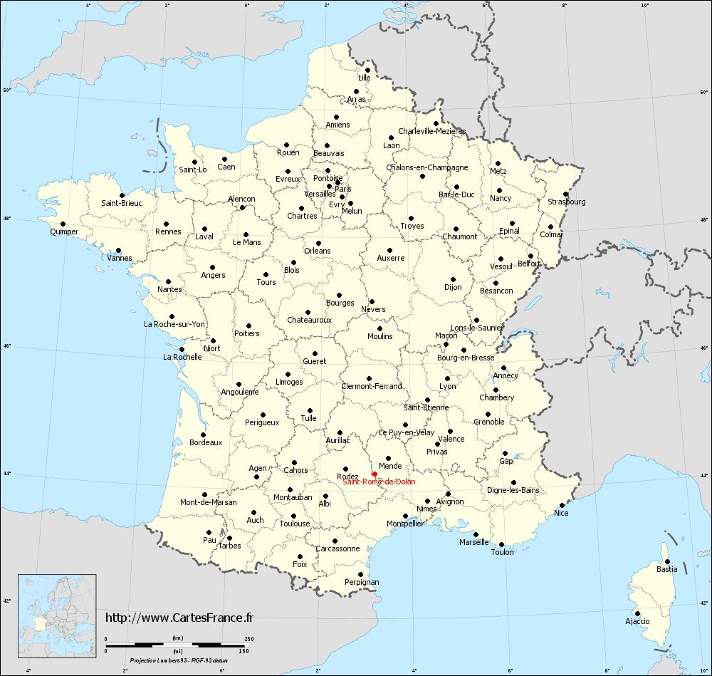 Carte administrative de Saint-Rome-de-Dolan