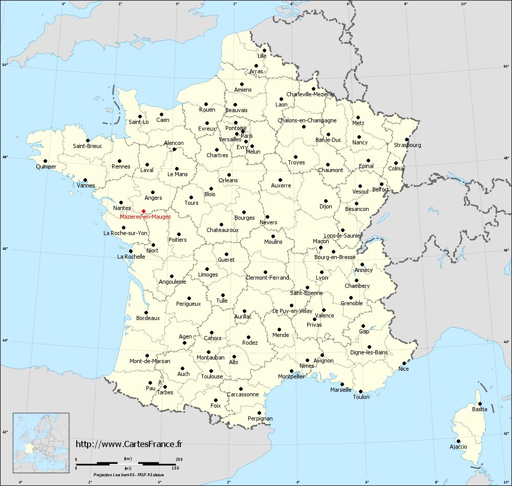 Carte administrative de Mazières-en-Mauges