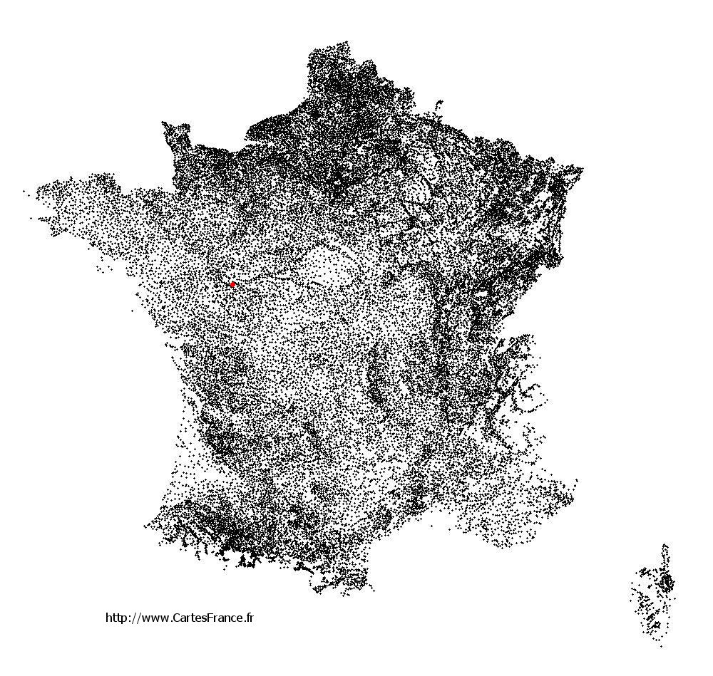Varrains sur la carte des communes de France