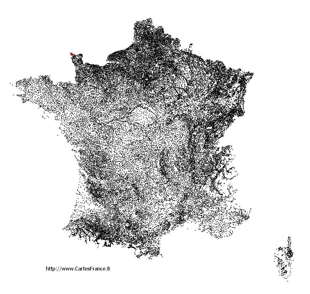 Herqueville sur la carte des communes de France