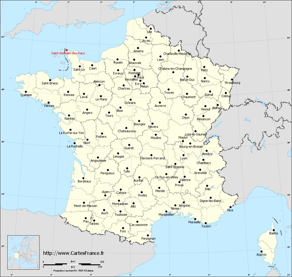 Carte administrative de Saint-Germain-des-Vaux