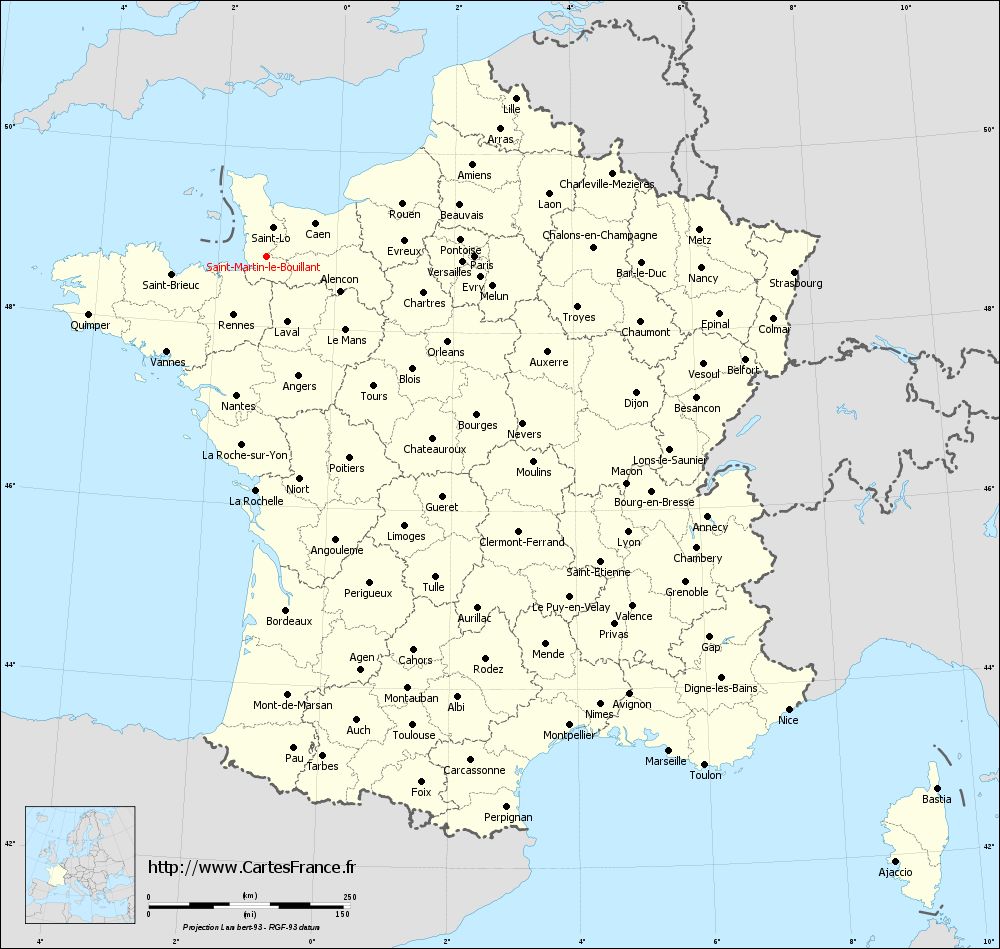 Carte administrative de Saint-Martin-le-Bouillant