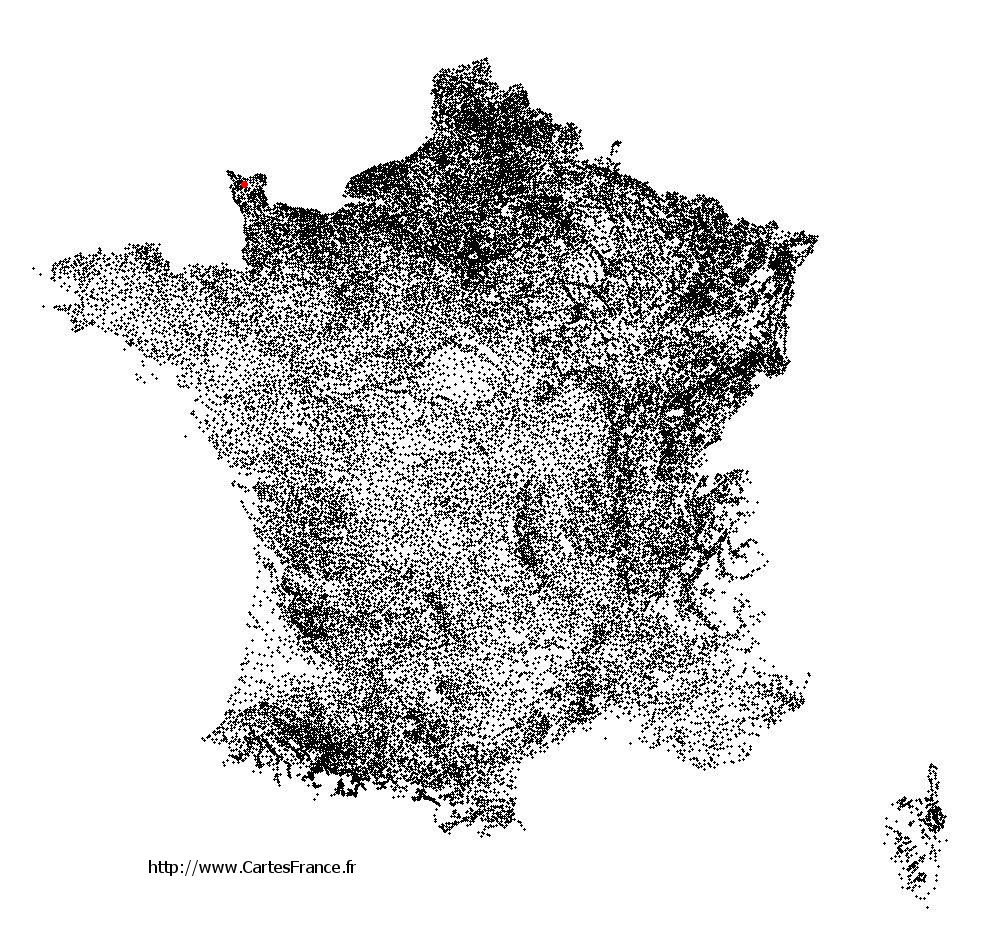 Tollevast sur la carte des communes de France