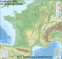 Ay sur la carte de France