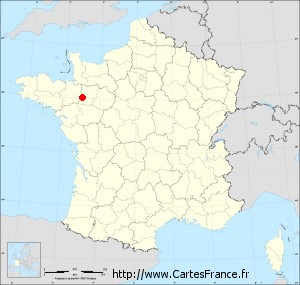 Fond de carte administrative de Beaulieu-sur-Oudon petit format