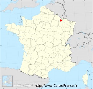Fond de carte administrative de Beaumont-en-Verdunois petit format