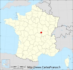 Fond de carte administrative de Savigny-Poil-Fol petit format