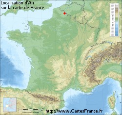 Aix sur la carte de France