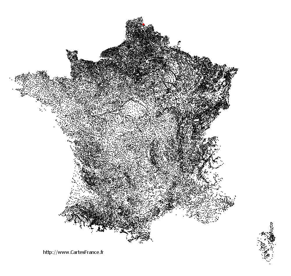 Godewaersvelde sur la carte des communes de France