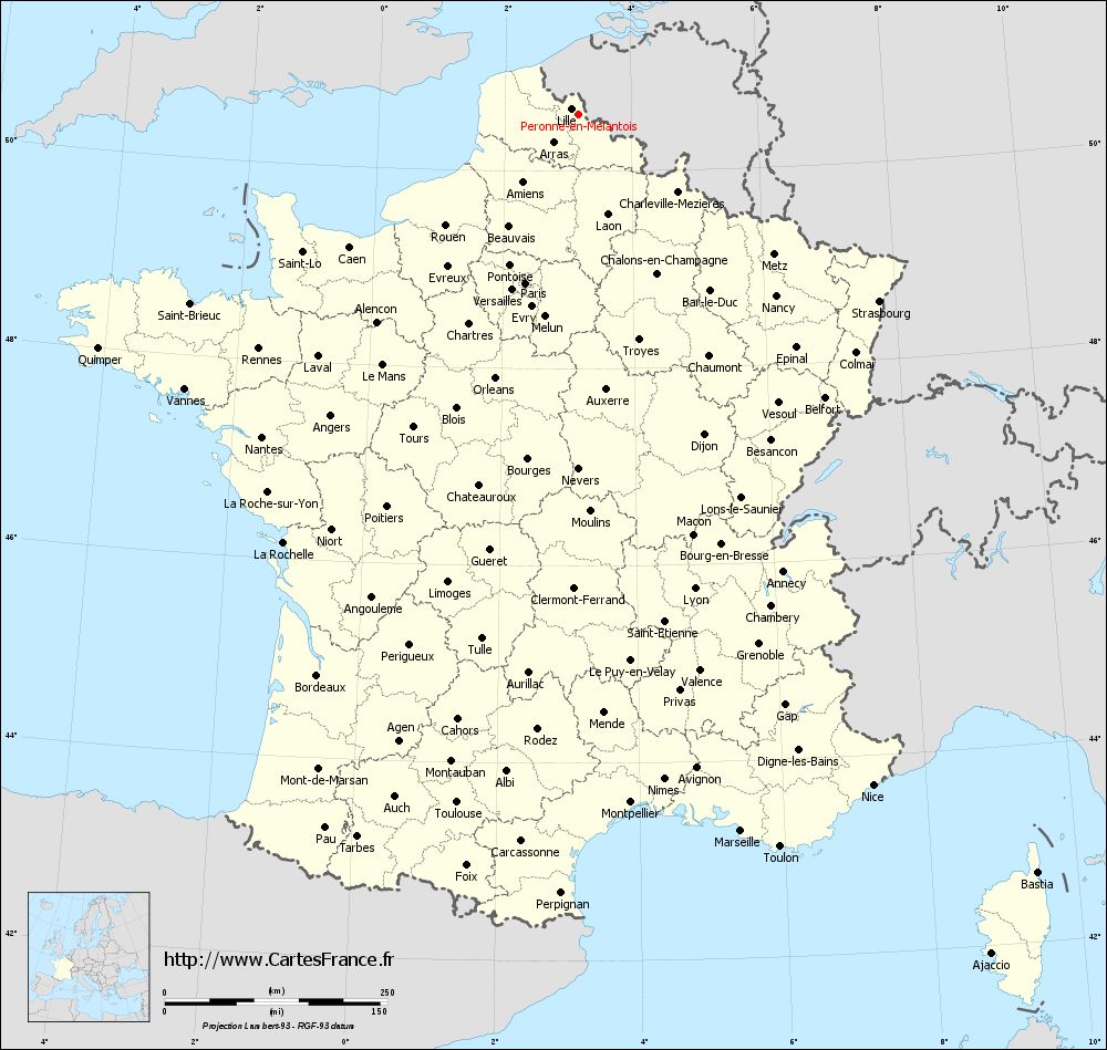 Carte administrative de Péronne-en-Mélantois