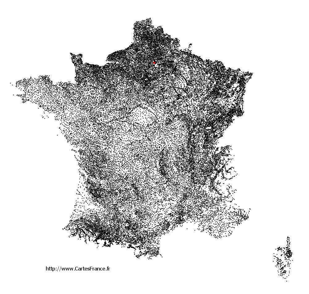 Baugy sur la carte des communes de France