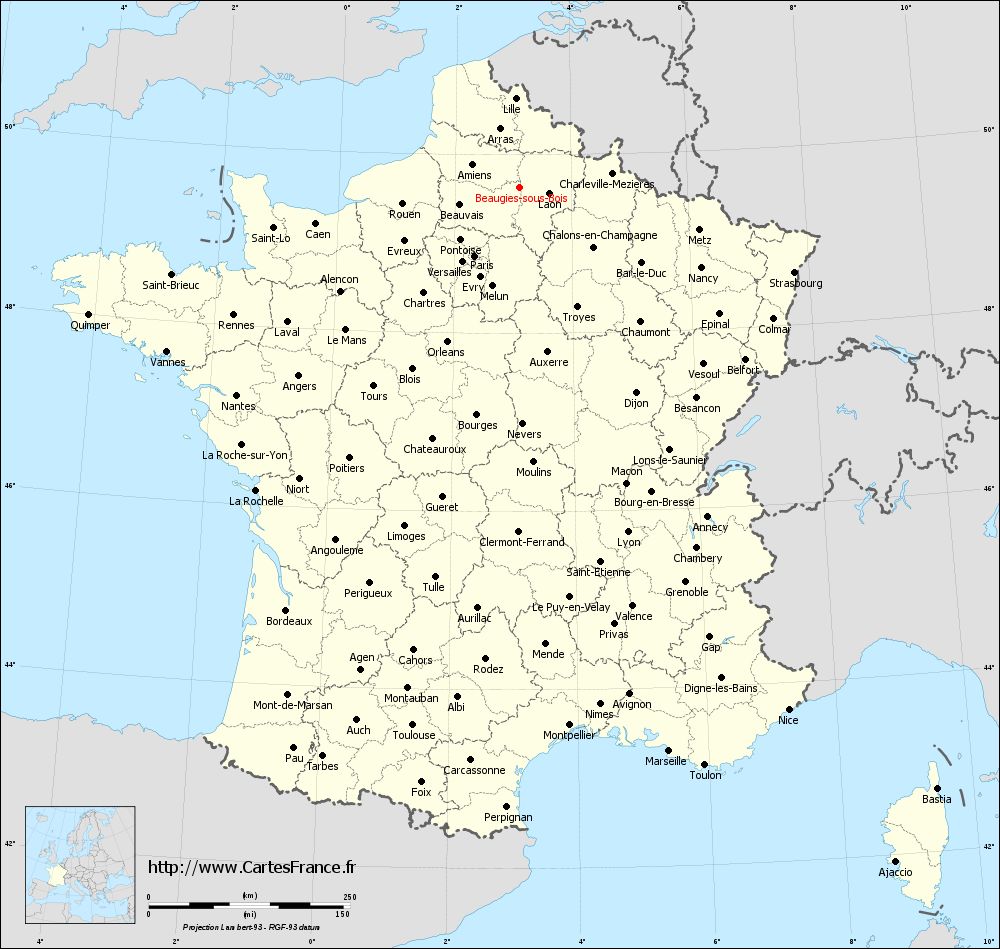 Carte administrative de Beaugies-sous-Bois