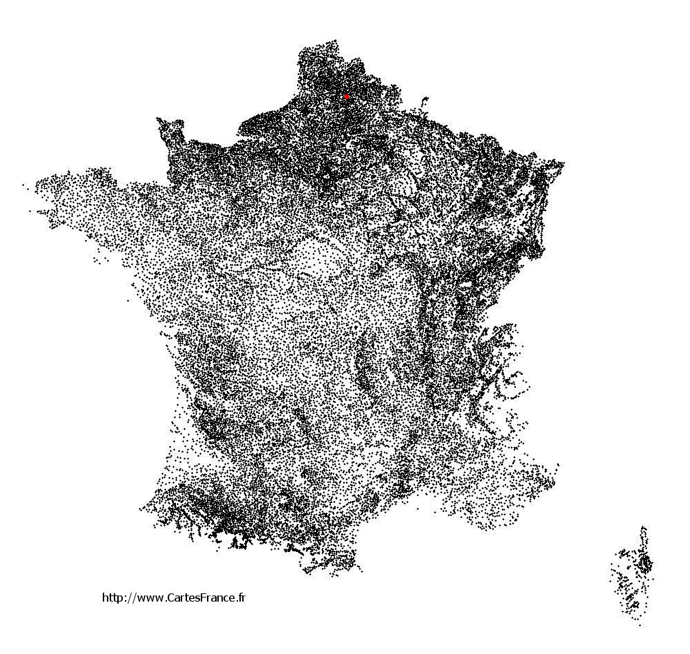Ervillers sur la carte des communes de France