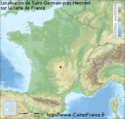 Saint-Germain-près-Herment sur la carte de France