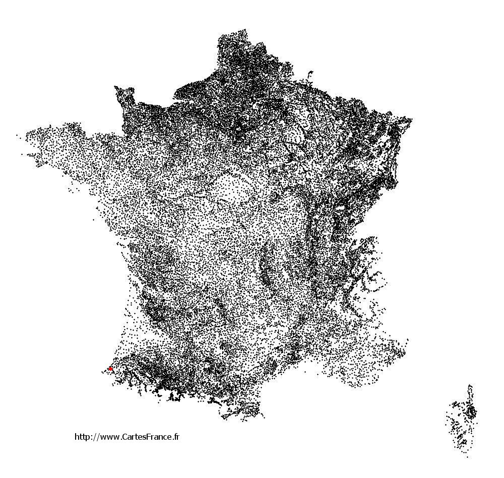 Arcangues sur la carte des communes de France