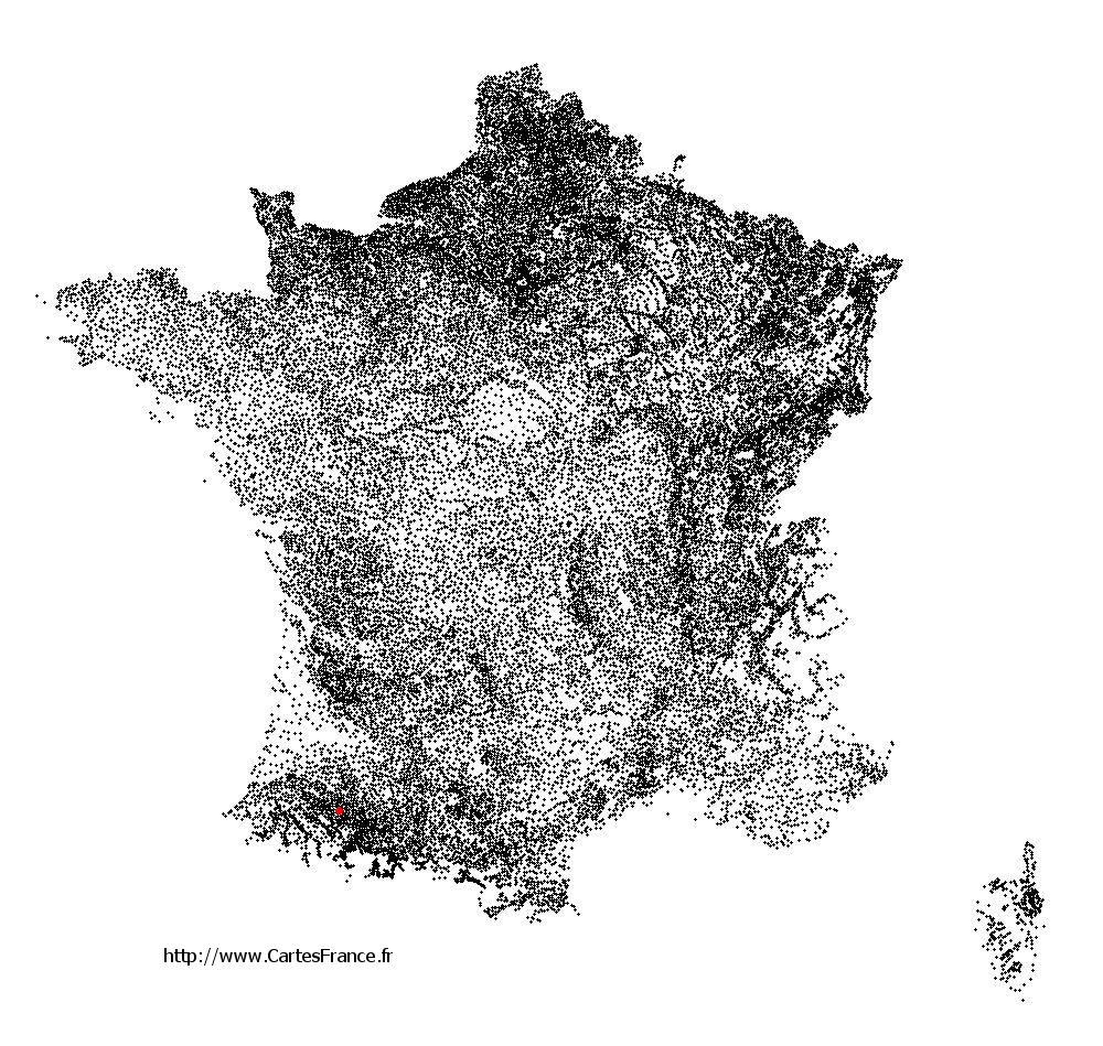 Simacourbe sur la carte des communes de France