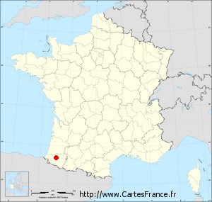 Fond de carte administrative de Viellenave-de-Navarrenx petit format