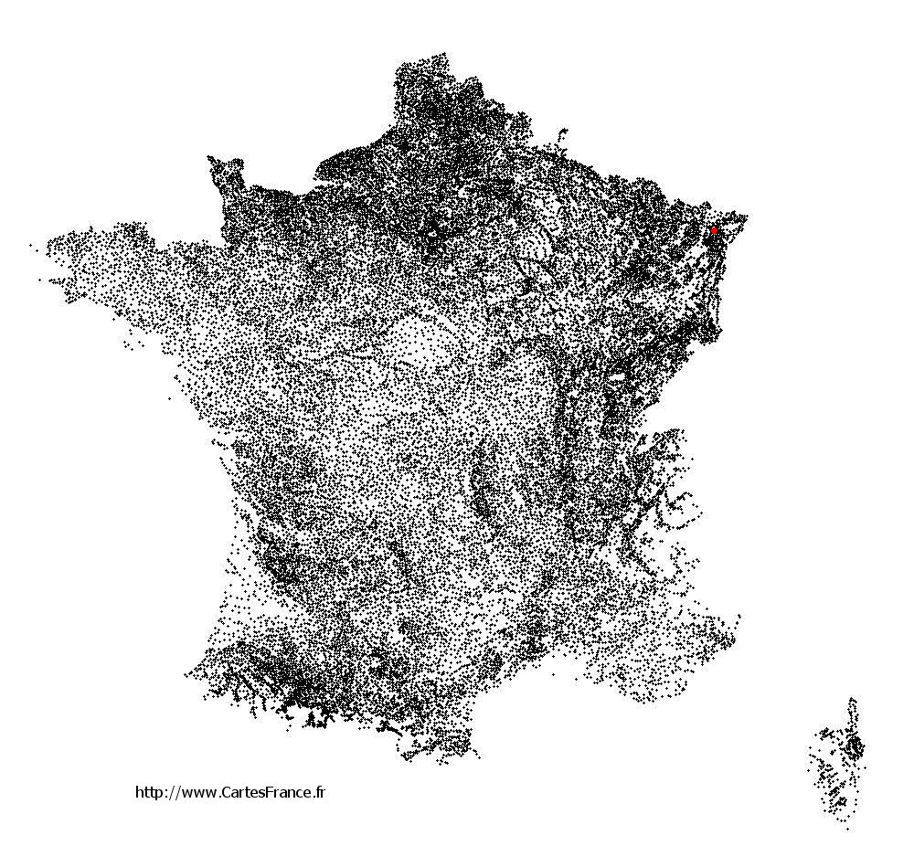 Buswiller sur la carte des communes de France