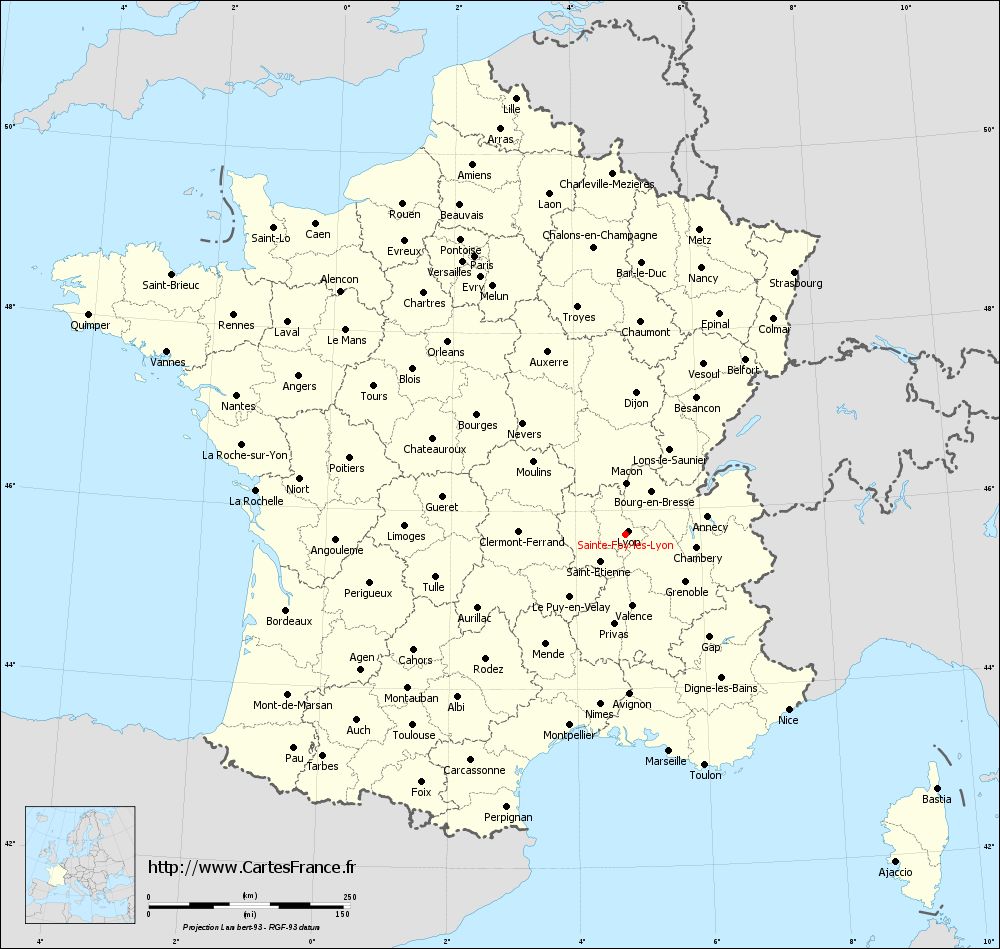 Carte administrative de Sainte-Foy-lès-Lyon