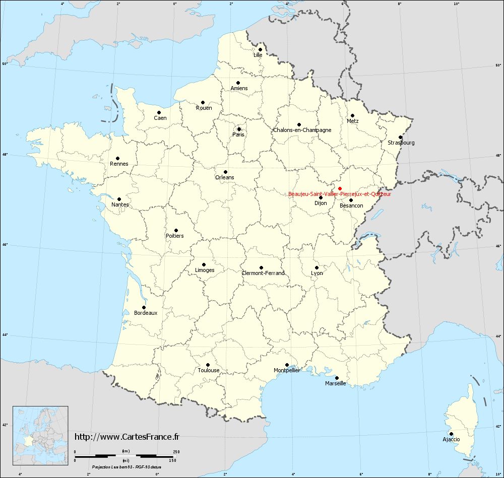 Carte administrative de Beaujeu-Saint-Vallier-Pierrejux-et-Quitteur