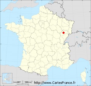 Fond de carte administrative de Montigny-lès-Vesoul petit format