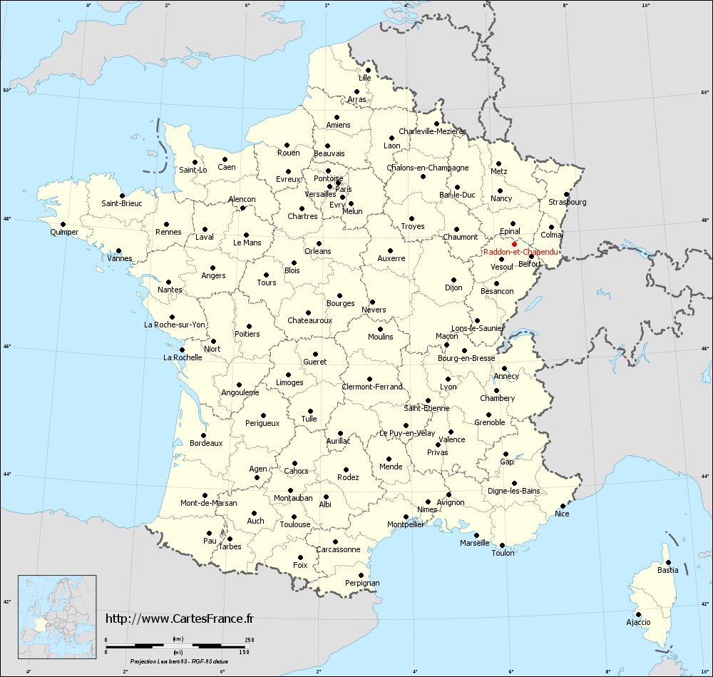 Carte administrative de Raddon-et-Chapendu