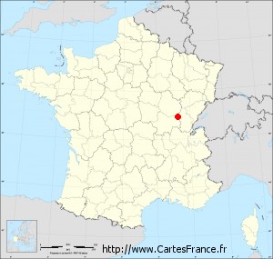 Fond de carte administrative de Pierre-de-Bresse petit format
