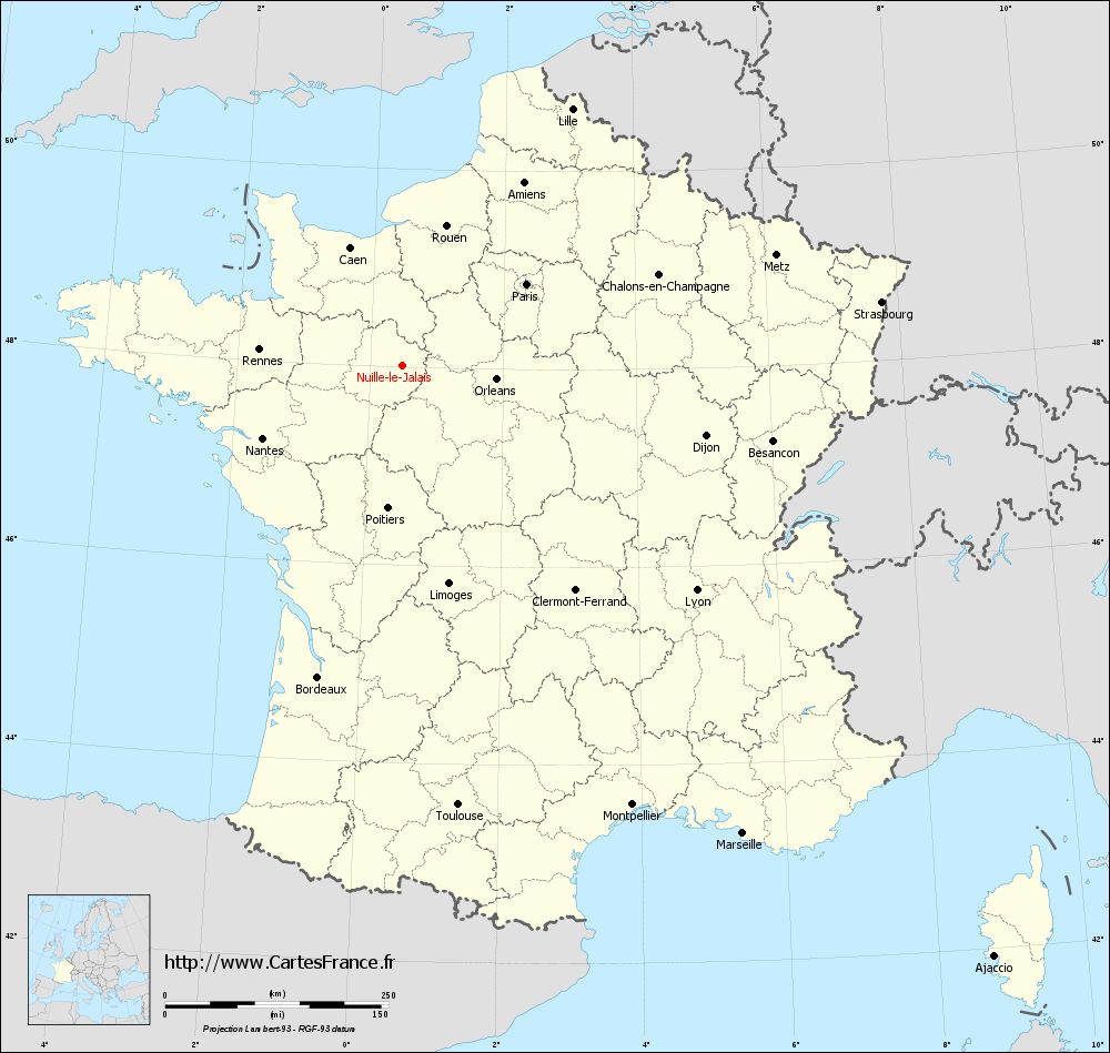 Carte administrative de Nuillé-le-Jalais