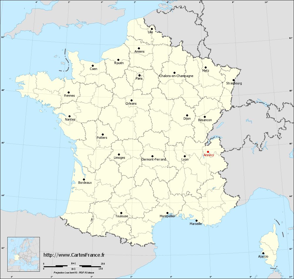 Carte administrative d'Annecy