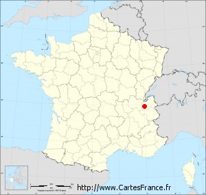 Fond de carte administrative de Montagny-les-Lanches petit format