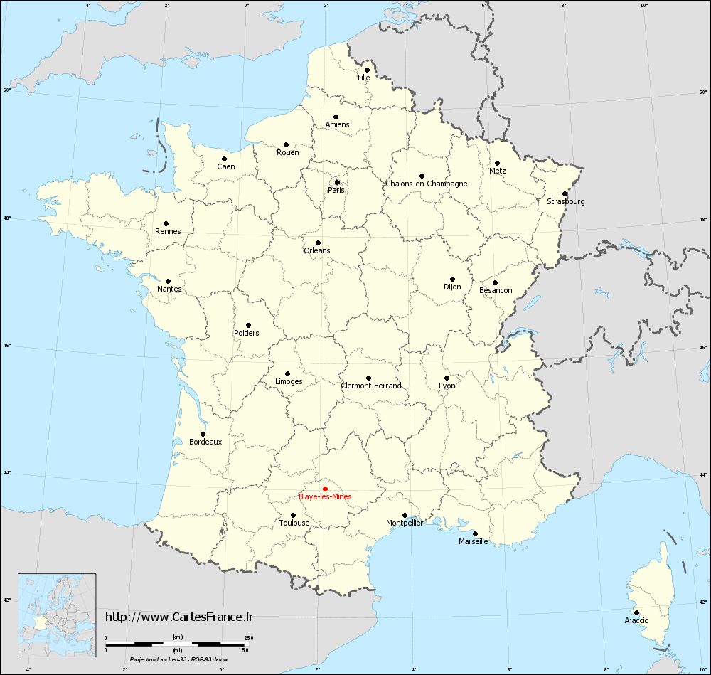 Carte administrative de Blaye-les-Mines