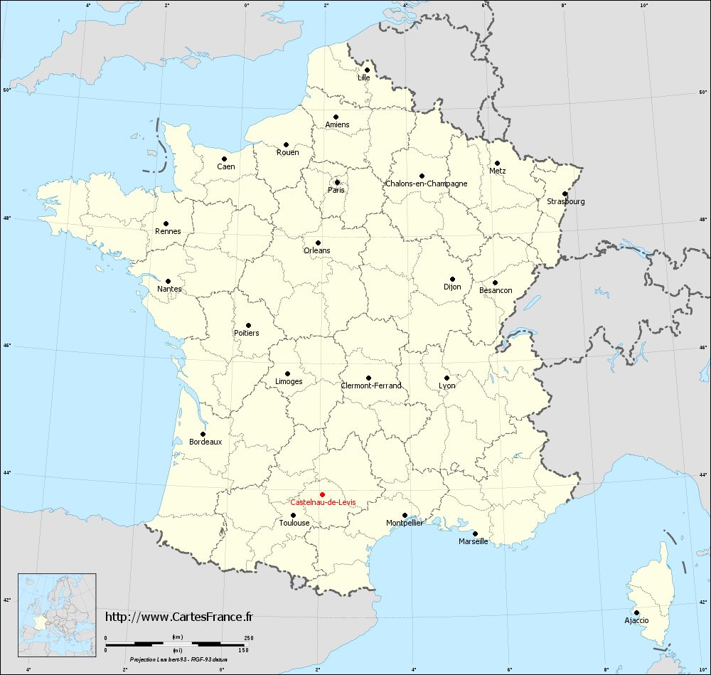 Carte administrative de Castelnau-de-Lévis