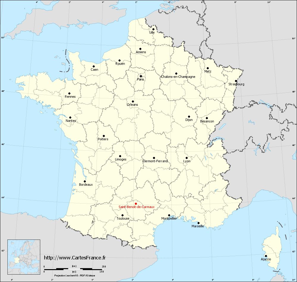 Carte administrative de Saint-Benoît-de-Carmaux