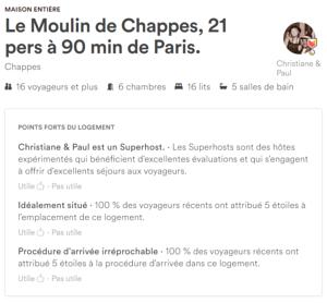 Hebergement Moulin de Chappes : photos des chambres