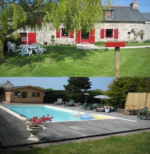 Longère avec piscine : Hebergement proche de Pléneuf-Val-André