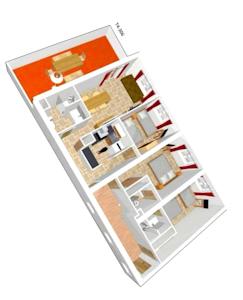 Hebergement Apart'Hotel Les 4 Sources : Appartement 3 Chambres avec Terrasse