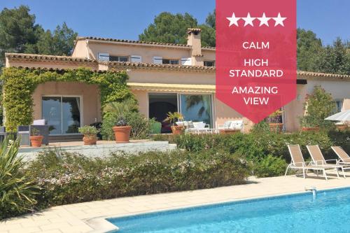 La provençale Vacation House for 8 people with breathtaking view! : Villas proche d'Auribeau-sur-Siagne