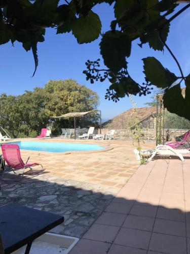 Maison de 2 chambres avec piscine partagee jardin amenage et wifi a Orgnac l'Aven a 7 km de la plage : Maisons de vacances proche de Montclus