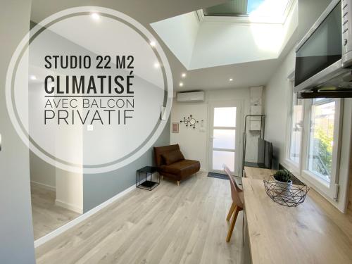 Studio Ora - 22m² - climatisé avec balcon privatif : Appartements proche de Bassens