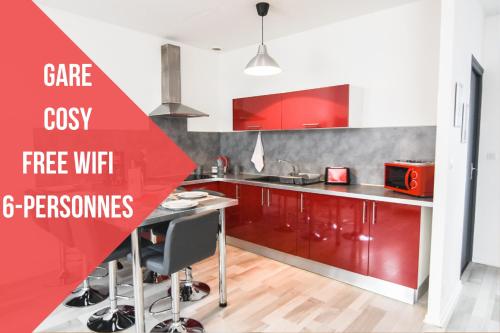 Appartement le Terminus  Gare-Cosy-Wifi 6 Personnes : Appartements proche de Mont-d'Origny