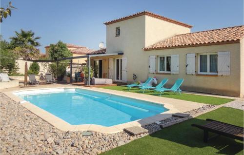 Awesome Home In Montblanc With 4 Bedrooms, Wifi And Private Swimming Pool : Maisons de vacances proche de Servian