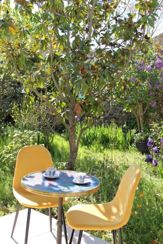 Chambre avec SDB spacieuse et lumineuse sur jardin fleuri : Maisons d'hotes proche de Marignac-Laspeyres